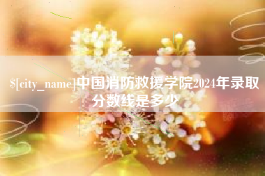 嘉鱼中国消防救援学院2024年录取分数线是多少