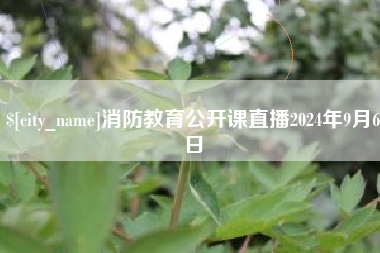 嘉鱼消防教育公开课直播2024年9月6日
