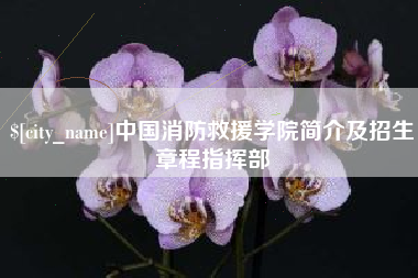 嘉鱼中国消防救援学院简介及招生章程指挥部
