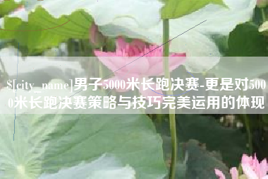 嘉鱼男子5000米长跑决赛-更是对5000米长跑决赛策略与技巧完美运用的体现