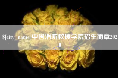 嘉鱼中国消防救援学院招生简章2020