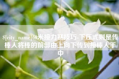 嘉鱼60米接力赛技巧-下压式则是传棒人将棒的前部由上向下传到接棒人手中